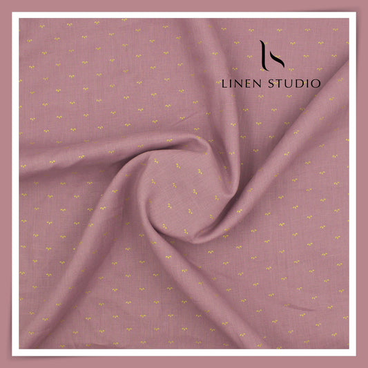 Linen Club 60 Lea Pure Linen Printed Shirting W/O SEL - Turkish Rose Gold Foil (30% SALE) (NEW)