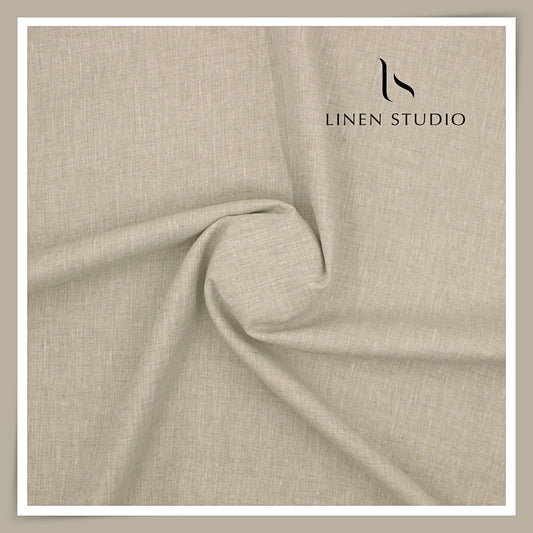 Linen Club 60 Lea Pure Linen Shirting W/O SEL - Oatmeal (45% SALE) (NEW)